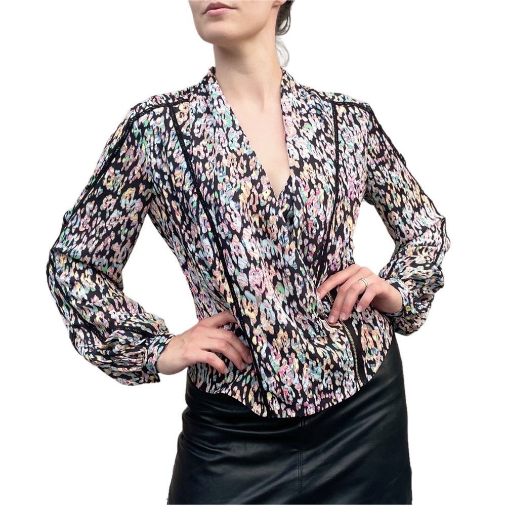 Bebe Asymmetric Wrap Top Medium